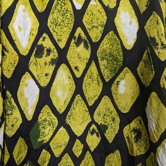 Masai Clothing Vibrant Lime Pattern Oversize Tunic Blouse - Picture 4 of 7